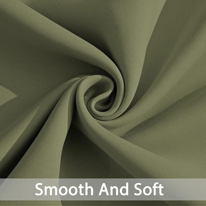 Yakamok Room Darkening Curtains 62x63 inch Length Sage Green-Living Room | 2 - Image 5