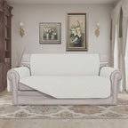 Easy-Going Reversible Couch Cover, 2 Cushion Sofa, Ivory/Ivory | Oversized - Image 2