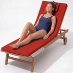 Quilted Chaise Lounge Outdoor Patio Furniture Cushions | Water-Resistant Patio by Elvoki