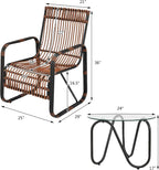 Tangkula 3 Piece Patio Rattan Furniture Set, Includes 2 Single Wicker Chairs - Image 5
