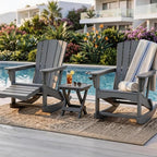 Adirondack Rocking Chair with Retractable Ottoman, Outdoor Folding Adirondack - Image 2
