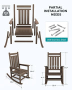 SERWALL Oversized Rocking Chair, Outdoor Rocking Chair - Image 3
