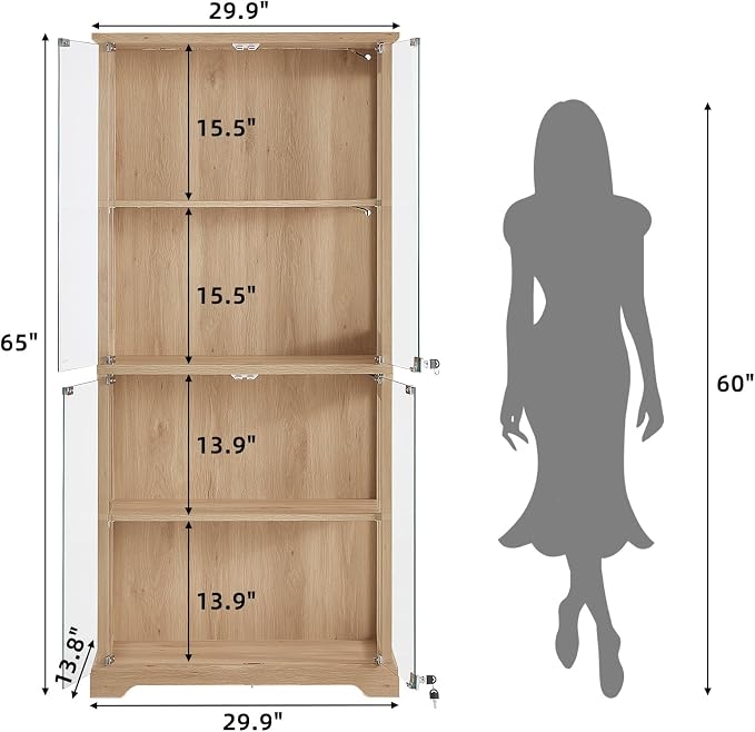 LELELINKY Farmhouse Display Cabinet - Image 2