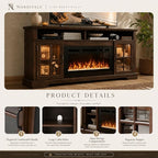 70" Fireplace TV Stand, Modern Entertainment Center - Image 4