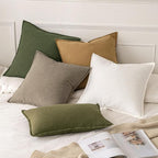 MIULEE Decorative Linen Euro Sham Pillow Covers 24x24 Inch Tan Taupe | Boho - Image 6