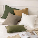 MIULEE Decorative Linen Pillow Covers 18x18 Inch Tan Taupe | Boho Farmhouse​ - Image 6