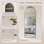 MISSDAY Vintage Baroque Full Length Mirror, Full Metal Frame Stand Up Retro - Image 8