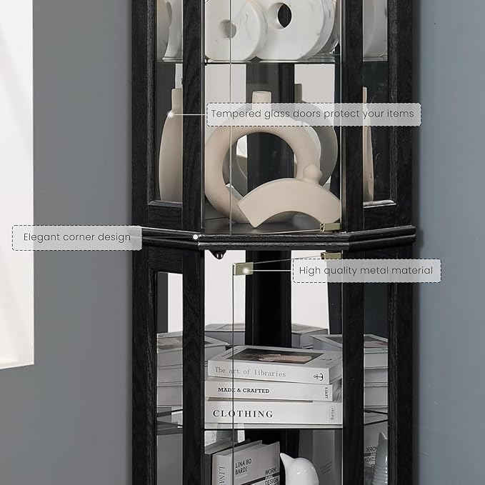 Anwick Corner Display Curio Cabinets - Image 7