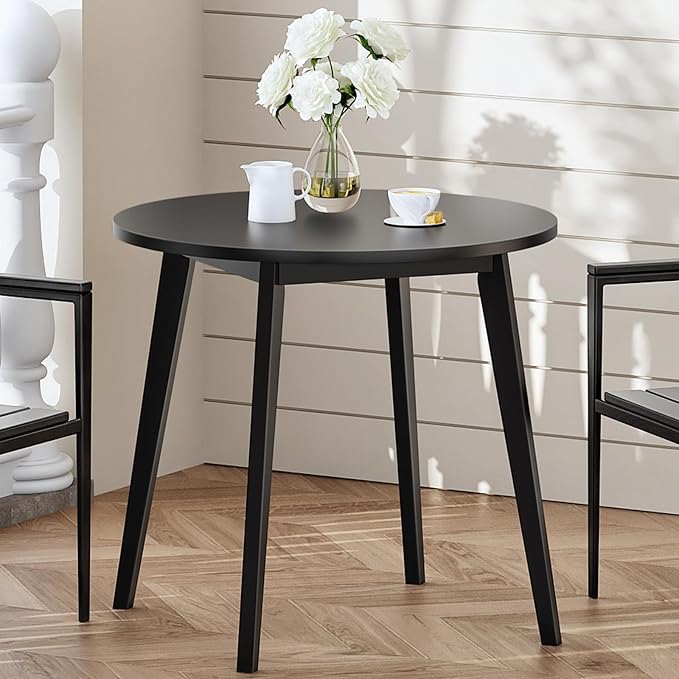 HOOBRO Bamboo Dining Table, Round Dining Table by HOOBRO