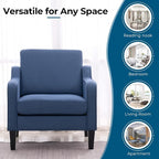 VINGLI Modern Accent Chairs Set of 2, Upholstered Sofa Chair Reading Chair - Image 6