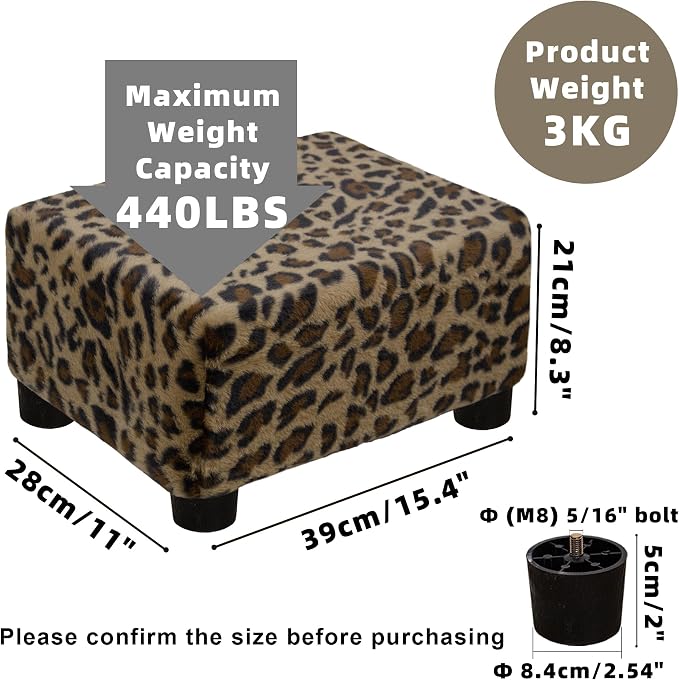 CAROLMADE Small Foot Stool Ottoman Footstool - Image 3