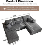 95" Cloud Sectional Couch U-Shaped Chaise - Image 2
