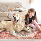 Yamaziot Washable Area Rug for Bedroom, 3x5 Non-Slip Boho Entryway Rug | Stain - Image 7