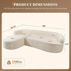 99" Curved Sectional Sofa with Chaise, Modern Boneless Couch with Deep Seat - Image 2