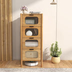 Giantex 4 Drawer Storage Cabinet, Bamboo Storage Organizer - Image 8