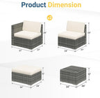 Wisteria Lane 5 Piece Outdoor Patio Furniture Set, All Weather Wicker Rattan - Image 2