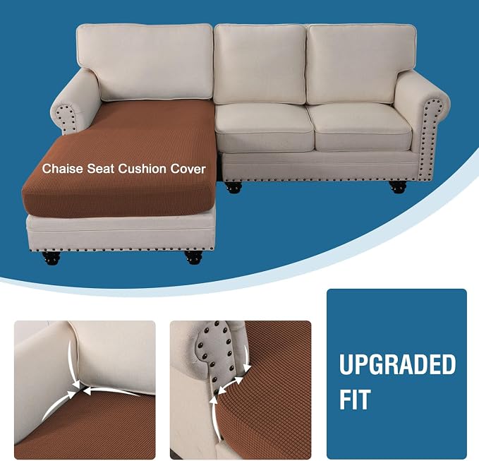 H.VERSAILTEX Sectional Couch Covers 1 Piece Chaise Slipcover L Shape Separate - Image 4