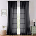 Black Sheer Curtains 120 Inches Long 2 Panels, Balance Light & Privacy Voile by Lecloud