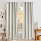 NICETOWN Faux Linen Natural Blackout Curtains 84 inches Long by NICETOWN