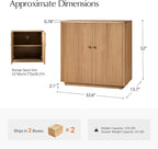 HULALA HOME Solid Wood Sideboard Buffet Cabinet Set of 2 - Image 2