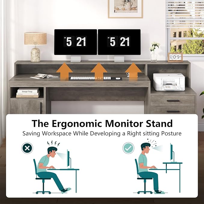 YOMILUVE Executive Computer Desk - Image 9