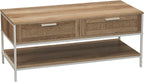 Household Essentials Coastal Oak Woven Front Coffee Table by HouseholdEssentials