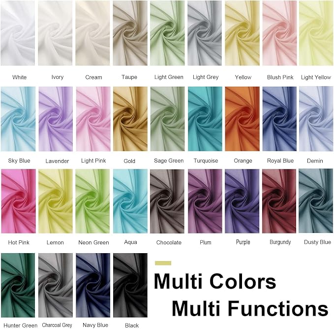 Sheer Curtains 84 inch Length, Ivory Sheer Cutains 2 Panels Set - Image 9