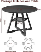 Jocoevol Round Dining Table for 4, Kitchen Dining Room Circle Dinner Pedestal - Image 2