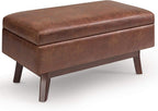 SIMPLIHOME Owen Small Rectangular Storage Ottoman - Image 4