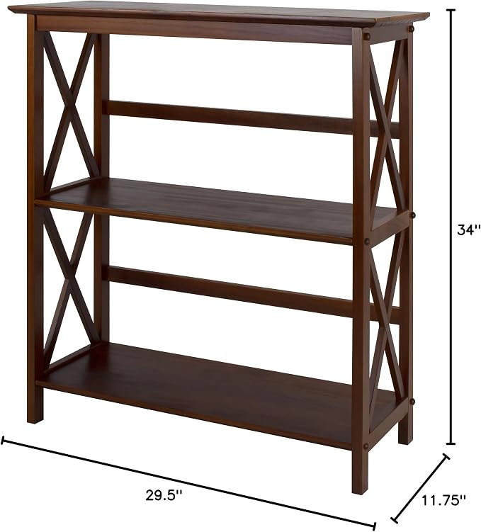 Montego 3-Shelf Bookcase-Walnut - Image 10