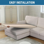 H.VERSAILTEX Sectional Couch Covers 1 Piece Chaise Slipcover L Shape Separate - Image 8
