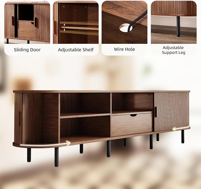 86.6" Mid-Century TV Stand - Image 6
