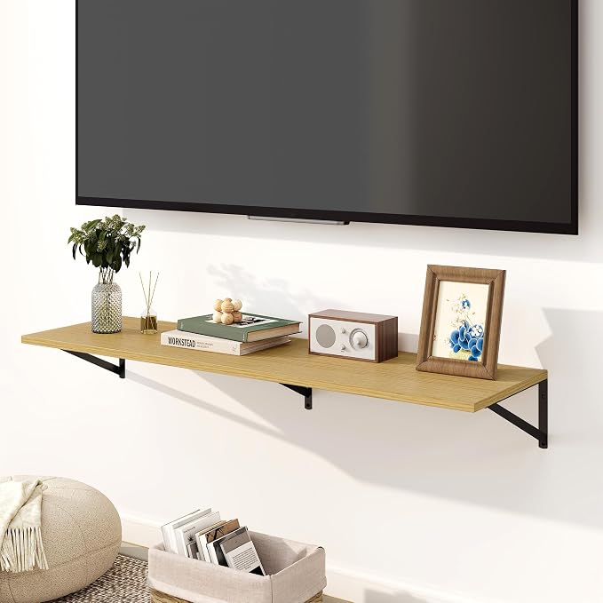 Fun Memories Floating Shelves for Wall, 12 Inch Deep Floating Shelves Set of 2 - Image 2
