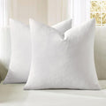 MIULEE White Chenille Couch Throw Pillow Covers, 20x20 | Set of 2, Soft by MIULEE
