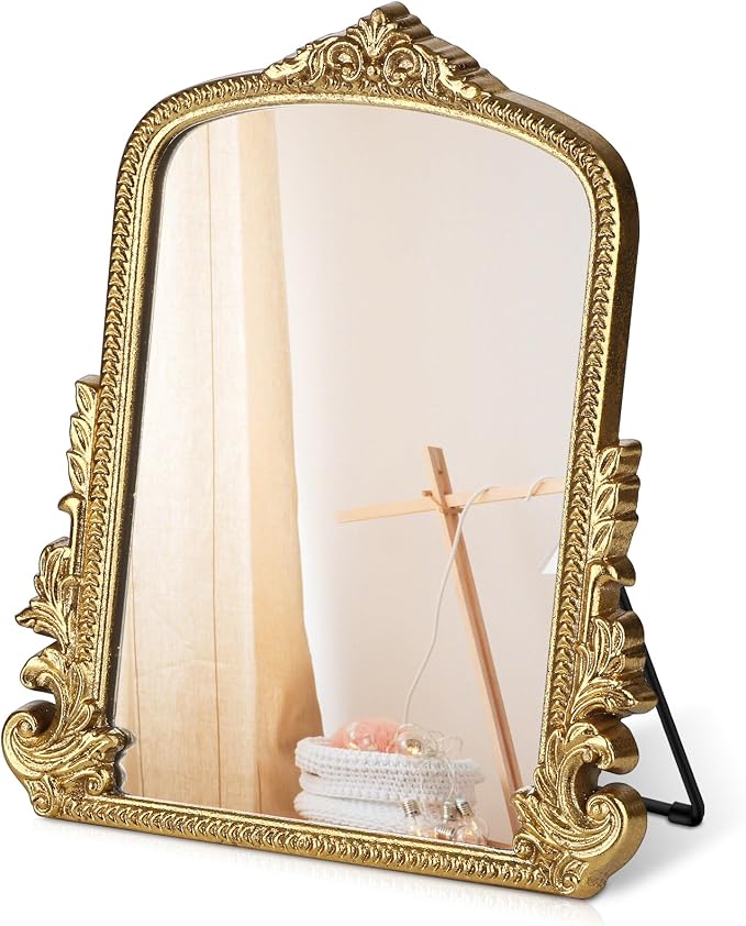 Vintage Makeup Mirror, Vanity Desk Mirror Antique Traditional Tabletop Mirror by Willannals