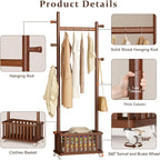 Taitiy Solid Wood Coat Rack Clothes Rack, Coat Rack Freestanding - Image 4
