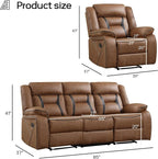 EBELLO Faux Leather Recliner Sofa Furniture Set - Image 2