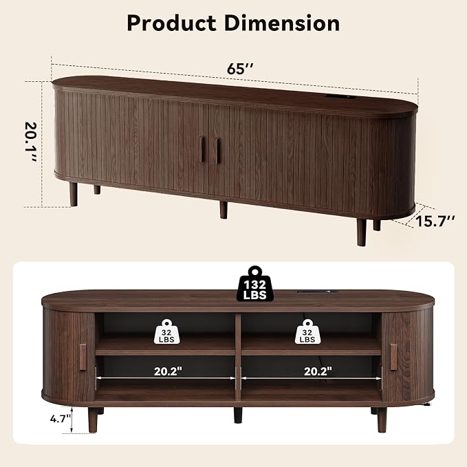 65" Mid Century Modern TV Stand - Image 3