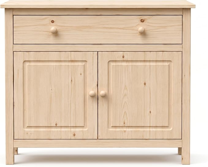 From the Tree Furniture 44" Wide Solid Pine Shaker Sideboard Buffet Cabinet — 2 - Image 3