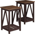 ChooChoo Farmhouse End Table, Rustic Vintage End Side Table by ChooChoo