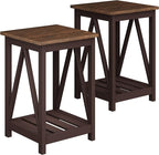 ChooChoo Farmhouse End Table, Rustic Vintage End Side Table by ChooChoo
