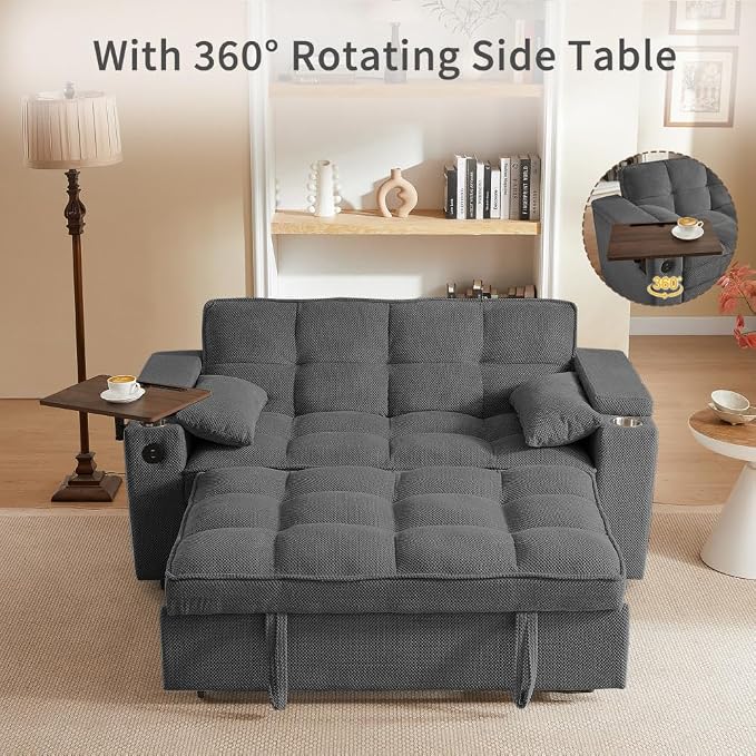 Auvsoce 65'' Convertible Sleeper Sofa Bed - Image 4