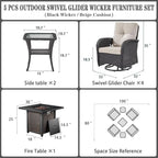Belord 7 Piece Wicker Patio Furniture Set - Image 2