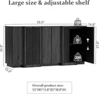 Brafab Buffet Cabinet, Wood Fluted Credenza - Image 2