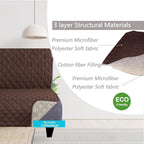 U-NICE HOME Futon Sofa Covers 68''Armless Couch Cover, Coffee/Beige | Washable - Image 3