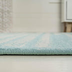 JONATHAN Y Khalil Modern Berber Stripe Turquoise/Cream Indoor Area Rug - Image 8
