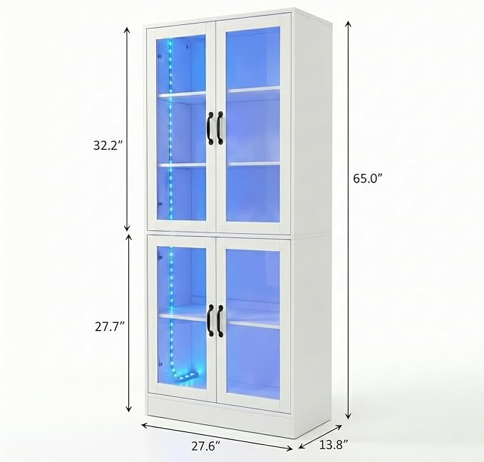 holzart Modern White 5-Tier Display Cabinet - Image 2
