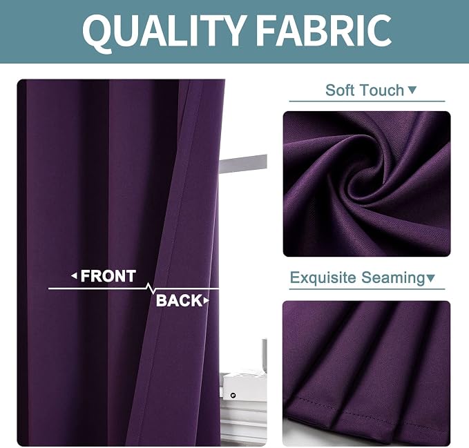 ChrisDowa Blackout Curtains for Bedroom and Living Room 45 Inches Long | 2 - Image 3