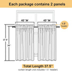 36 Inch White Sheer Curtains Tiers 2 PCS - Image 4