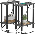 TUTOTAK Small End Table with Charging Station, Narrow Side Table with USB Ports by ChoosetutotakFurnitureBuildYourCozyHome